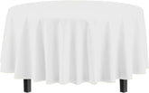 Round White Plastic Table Covers | 6 Pack